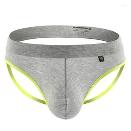 Underpants Sexy Mens Underwear Briefs Fetish Bikini Thongs Pants Males Soft Modal Lingerie Solid Color Breathable