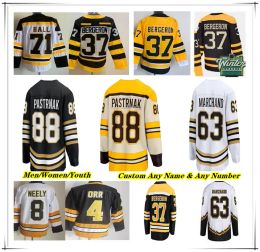 Boston 100th Centennial Hockey Jersey Bobby Orr David Pastrnak Patrice Bergeron Brad Marchand Pavel Zacha Hampus Lindholm Jeremy Swayman Linus Ullmark Frederic