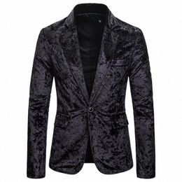 men Blazers Slim Fit Autumn Winter Fi Casual Suit Jackets Wedding Groom Busin Party Prom Banquet Stage Costume Singer H9GD#