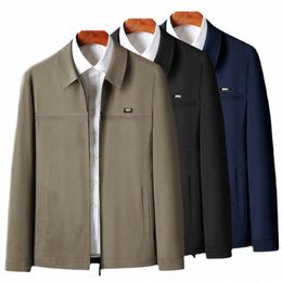 brand Men's Casual Blazers Busin Jacket Autumn Spring Fi Loose Jacket Men Blazer Khaki Black Office Dr Men's Coat 3XL 67Bh#