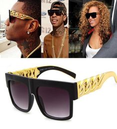 LongKeeper Fashion Gold Metal Chain Beyonce Sunglasses Vintage Hip Hop Sun Glasses UV4001Sunglasses2304155