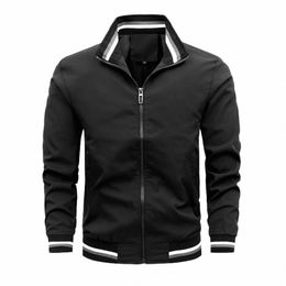 mens Casual Spring Autumn sportswear Solid Fi Slim Bomber Jacket Men Overcoat New Arrival Baseball Jackets Men's Jacket Top x014#