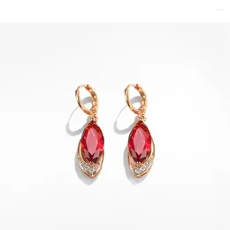 Dangle Earrings Supply Jewellery Ruby Red Tassel Trend Plated 24k Gold Female