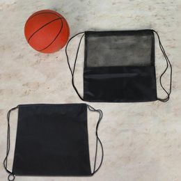 Storage Bags 1PC Portable Riding Backpack Mesh Pocket Sports Bag Basketball Football Ball Drawstring Waterproof Fitness