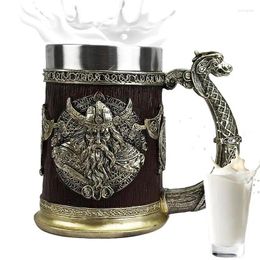Mugs 600ml Stainless Steel Beer Tankard Cup Whiskey Barrel Drinkware Viking Mug For Party Decoration Accessories