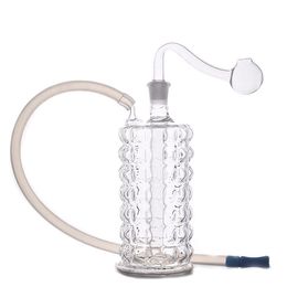 Portable 10mm Female Mini Glass Bong Water Pipes 3D Crystal Ashcatcher Hookah Oil Rigs Smoking Bongs Thick Heady Recycler Rig for Smoke 2pcs