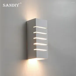 Wall Lamp SANDIY Creative Plaster Light 2Head Mount Sconce Nordic Bedside Gypsum Up And Down Luminaire For Bedroom Corridor