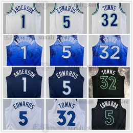 Men Women Youth Basketball Jerseys Anthony Edwards 5 Karl-Anthony Towns 32 Kyle Anderson 1