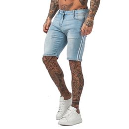 GINGTTO Denim Shorts Men Summer Homme Clothing Skinny Fit Casual Cotton Fashion Style Elastic Waist Arrivals dk37240327