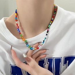 Chains Style Flowers Beaded Design Sense Temperament Female Jewelry Korean Necklace Girls Choker Women Clavicle Chain