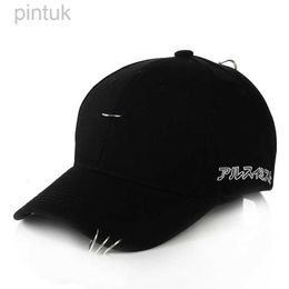 Ball Caps Harajuku solid Ring Safety Pin curved hats fashion hoop baseball cap women men sun cap snapback hip hop caps casquette gorras 24327