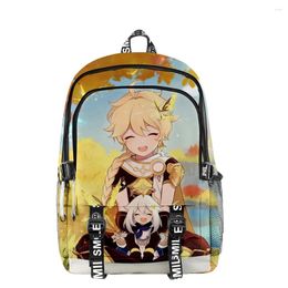 Backpack Hip Hop Genshin Impact Game 3D Print Schoolbag Boys/Girls Big Students Oxford Waterproof Laptop Travel Bags