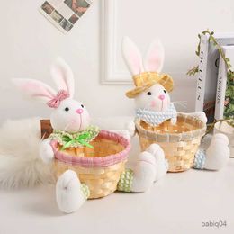 Storage Baskets Easter Rabbit Storage Basket Easter Decoration Cute Rabbit Storage Basket Party Candy Container Desktop Decor Home Decor 2024