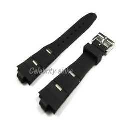 22mm x 8mmWatch lug NEW MEN High Quality Black Diving Silicone Rubber Watchband BANDS Straps271V