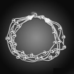 Charm Bracelets Sier Bracelet Snake Chain Soft Ladies Fashion Engagement Jewellery Drop Delivery Otr7Y