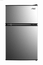 Refrigerators Freezers 3.2 Cu foot double door mini refrigerator with freezer stainless steel E-Star ARM32D5ASL Q240326