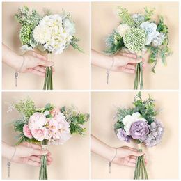 Decorative Flowers Bouquet Of Hydrangea 1 Flower Plant Bonsai Wedding Decoration Ins Wind