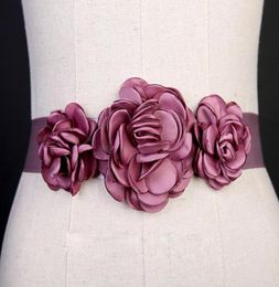 2019 Charming Bridal Sashes Hand Made Flower Wedding Belts Cheap Three Flowers Bridal Sashes Belt Accessories7518207