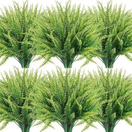 Decorative Flowers Artificial Plant Decor Realistic Uv Resistant Ferns Branches For Indoor Outdoor Home Garden 12 Landscaping
