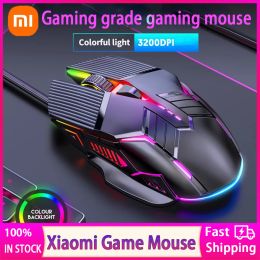 Mice Xiaomi USB Ergonomic Mouse Computer Wired Mouse Gaming Wired Mouse Glow Mute Office Universal PC Mouse Gamer Laptop Accessories