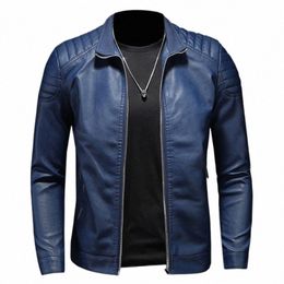trend Motorcycle Jacket Spring Mens Fi Leather Jacket Slim Fit PU Jacket Male Anti-wind Motorcycle Jackets Men Biker Coat V9l7#