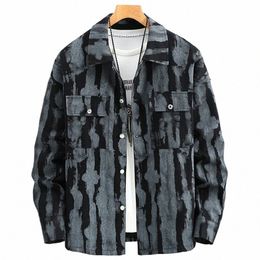 tie-dye Denim Jacket Men Plus Size 10XL 11XL Denim Coats Male Fi Streetwear Jackets Big Size 10XL Coat Spring Autumn f177#