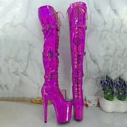 Dance Shoes Leecabe 20CM/8inches Pole Dancing High Heel Platform Boots Closed Toe