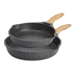 Cookware Sets Pot For Cooking Pots Charcoal Speckle 2-Piece Prairie Signature Cast Aluminum Fry Pan Set Kitchen