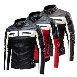 motorcycle Leather Jacket Men 2023 New Autumn Casual Vintage Fleece Windproof Biker Jacket Male Spring Fi Bomber Overcoat O9wA#