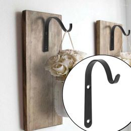 Hooks 4pcs Metal With Screws J-hook Vintage Wall Hanger Screw Durable Iron Flowerpot Plant Hook Hanging Bracket