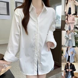Women's Blouses Soft Fabric Work Shirt Comfortable Office Shirts Long Sleeve Top Buttoned