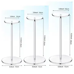 Hooks Safe Wig Holder Rack Clear Acrylic Hat Wear-resistant Sport Fedora Cap Display Stand With Base Decorative