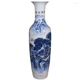 Vases Ceramic Floor Large Vase Hand Painted Blue And White Porcelain Ornaments El Living Room High-End Decorations