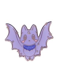 Twinkle Baby Bat Enamel Pin Glitter Whitch Moon Cat Brooch Cute Spooky Halloween Gothic Fashion Jewellery Gift6951703