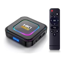 2024 update newest HK1 RBOX K8 Android 13.0 Smart TV Box Rockchip RK3528 RGB light WIFI 6 Support 8K Bluetooth 5.0 16G 32G 64G 128G Media Player Set Top Box