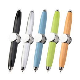 LED Ballpoint Pen Multifunktion Pennor som snurrar roterande Gyro Dekompression Toy Gift Anpassad logotyp 12 färger