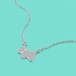 Pendants Korean Fashion 925 Sterling Silver Crystal Zircon Inlaid Dog Pendant Necklaces Women Girl Sparkling Fairy Clavicle Chain Jewellery