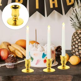 Candle Holders 20 PCS Electronic Base Candlestick Gold Taper Nice Dining Table Decoration Candleholder