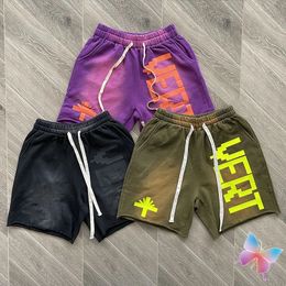 American High Street Vertabrae Shorts Tie Dye Do Old Three-dimensional Letter Pants Elastic Waist Casual Men Women Sweatpants 240323