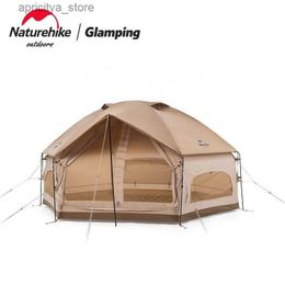 Tents and Shelters Naturehike New MG Hexagonal Tent Outdoor Large Space Camping Waterproof And Wind Resistant Yurt Tent Integrated Tent Pole Tent24327