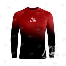 Men's Swimwear SPELISPOS Mens Long Sleeve Surfing Shirt Rashguard UV Sun Protection Basic Surfing Suit UPF 50+ Diving Gym Clothes Swimwear 24327