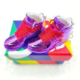 Rails Phone Key Charm Mini Sports Shoes Keychain 3D Color Basketball Shoes Model Car Decoration A Pair of Shoes Plus with Box Gift Set