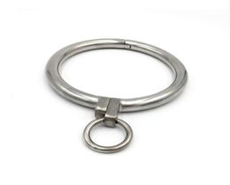 Bondage Stainless Steel Necklet Collar Metal Neck Ring Restraint Locking Pins Adult Bdsm Sex Games Toy For Male Female4622736