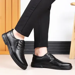 Casual Shoes Summer Men's Genuine Leather Sandals Fashion Hollow Breathable British Business Dress For Work And Driving