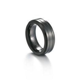 Band Rings 8Mm Tungsten Steel Ring Mens Hip Hop Jewellery Punk Carbide Wedding Bands For Men Fashion Drop Delivery Otidh