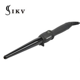 Irons IKV New Arrival Black Ceramic Hair Curling Iron Wave Machine Pro Spiral Curlers Rollers Wand Styling Tools With Five lights