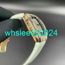 Men's Wristwatch Richardmills Luxury Watches Womens Rm07-01 Rose Gold Full Diamond White Fritillaria Lip Automatic Machine Rm07-01 Womens Watch HBKK