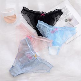 Women's Panties 2024 Japanese Satin Combination Super Soft Cotton Hollow Jacquard Lace Pure Sexy Traceless Triangle Underwear WOMEN