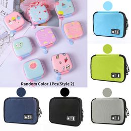 2024 Large USB Cable Earphone Storage Bag Shockproof Flash Drive Organiser Digital Gadget Holder Travel Cellphone Mobile Charger Case