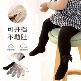 Children's Spring and Autumn Pantyhose Sweet Beauty Baby Girl Bow Big PP Baby Foldable Bottom Pantyhose